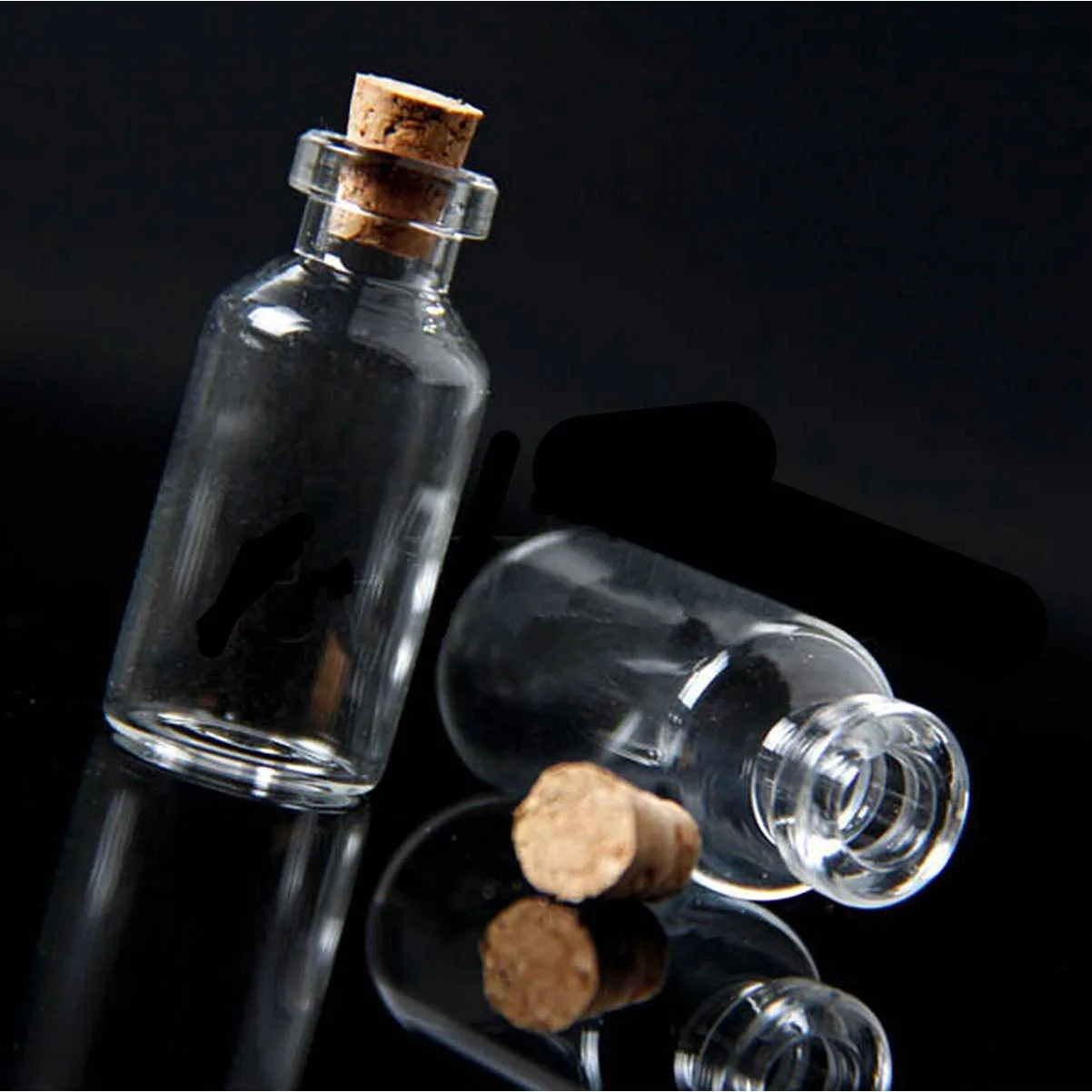 10х пустые маленькие прозрачные флаконы для сообщений стеклянная бутылка с