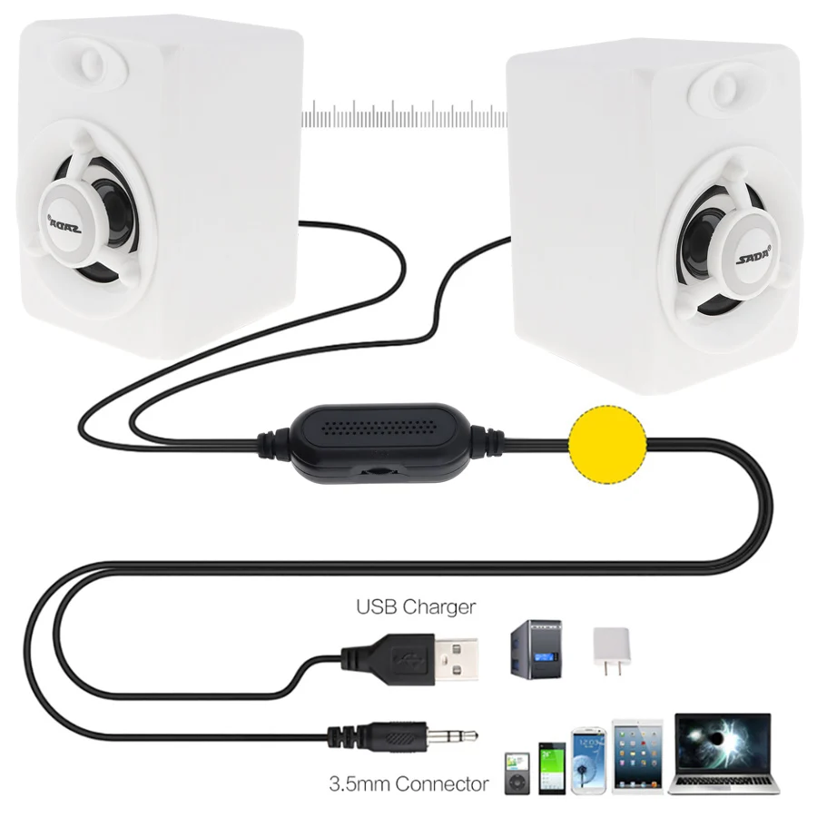 Мини портативный сабвуфер USB 2 0 динамик для компьютера громкий с люминесцентной