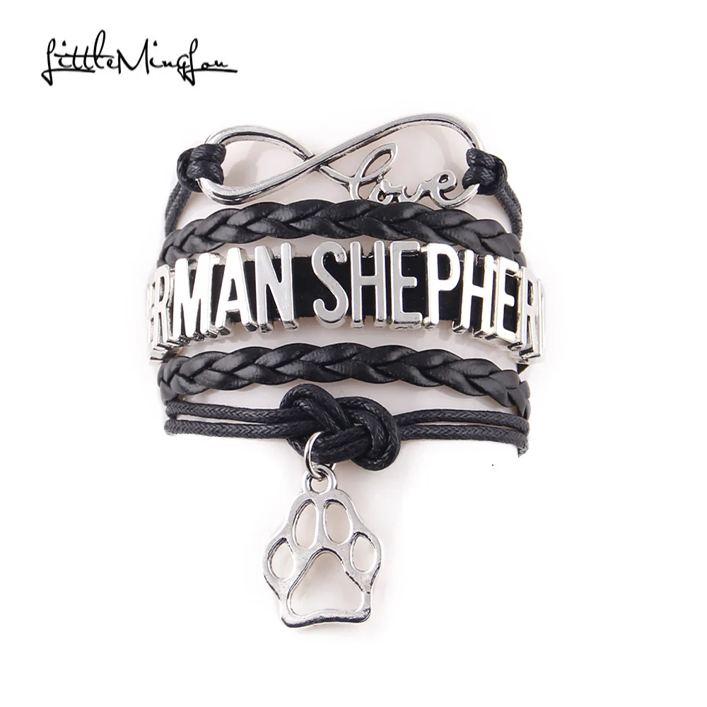 Мужские и женские браслеты с кожаной окантовкой в виде знака бесконечности|german