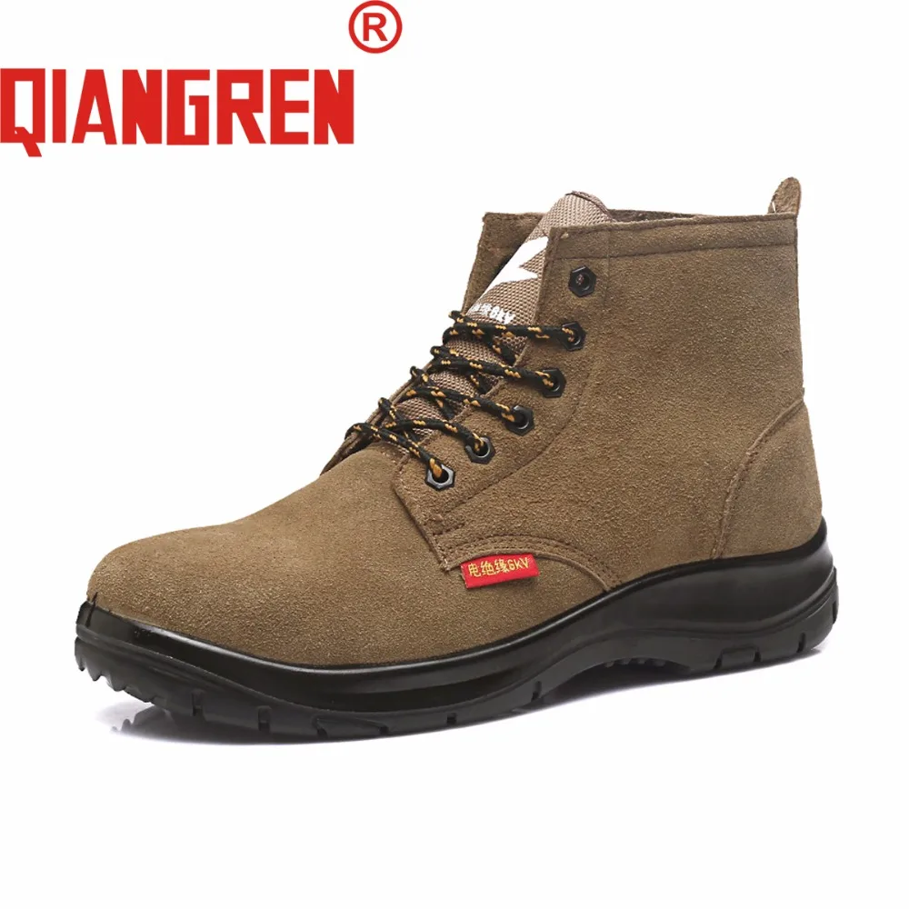 

Мужские замшевые защитные ботинки QIANGREN, уличная защитная обувь, весна-осень, Прямая поставка с фабрики