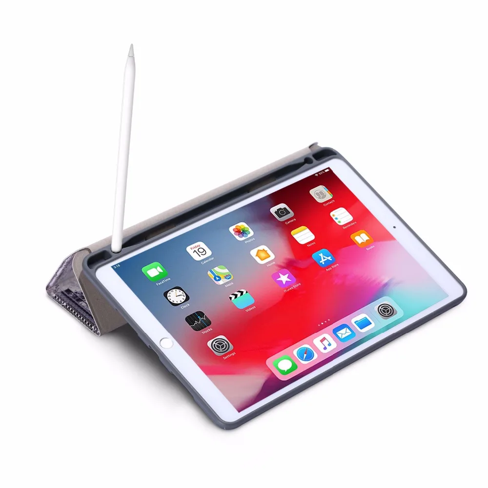 Soft Silicon Back Case for Apple iPad Air 10.5 2019 Pro 2017 Cover Trifold Magnetic Smart Sleep Awake Funda + Pencil Slot | Компьютеры и