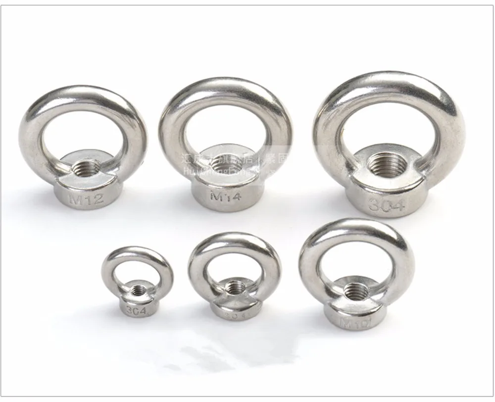 10pcs M3 M4 M5 M6 M8 M10 Eye Nut Stainless Steel Marine Lifting Eyenut Ring Loop Hole for Cable Rope | Обустройство дома