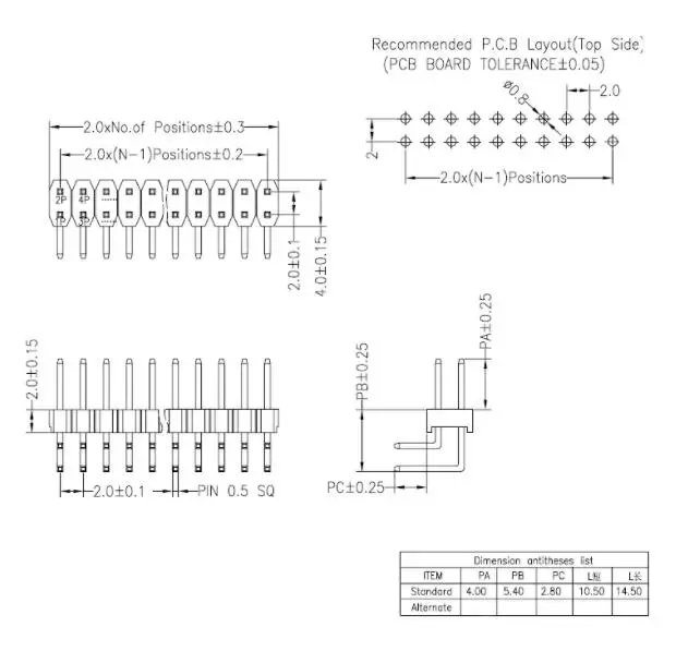10 шт. двухрядные 2x40 Pin коннектор 2 мм 40Pin 2x40 коннектор Мужской Угловой разъем полосы изогнутые иглы