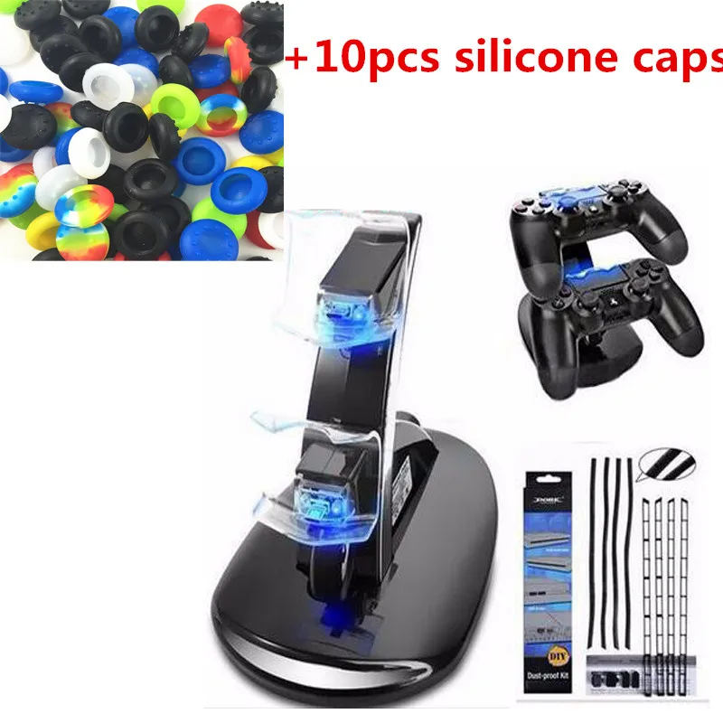 Двойной контроллер светодиодный светильник Зарядное устройство Док станция PS4