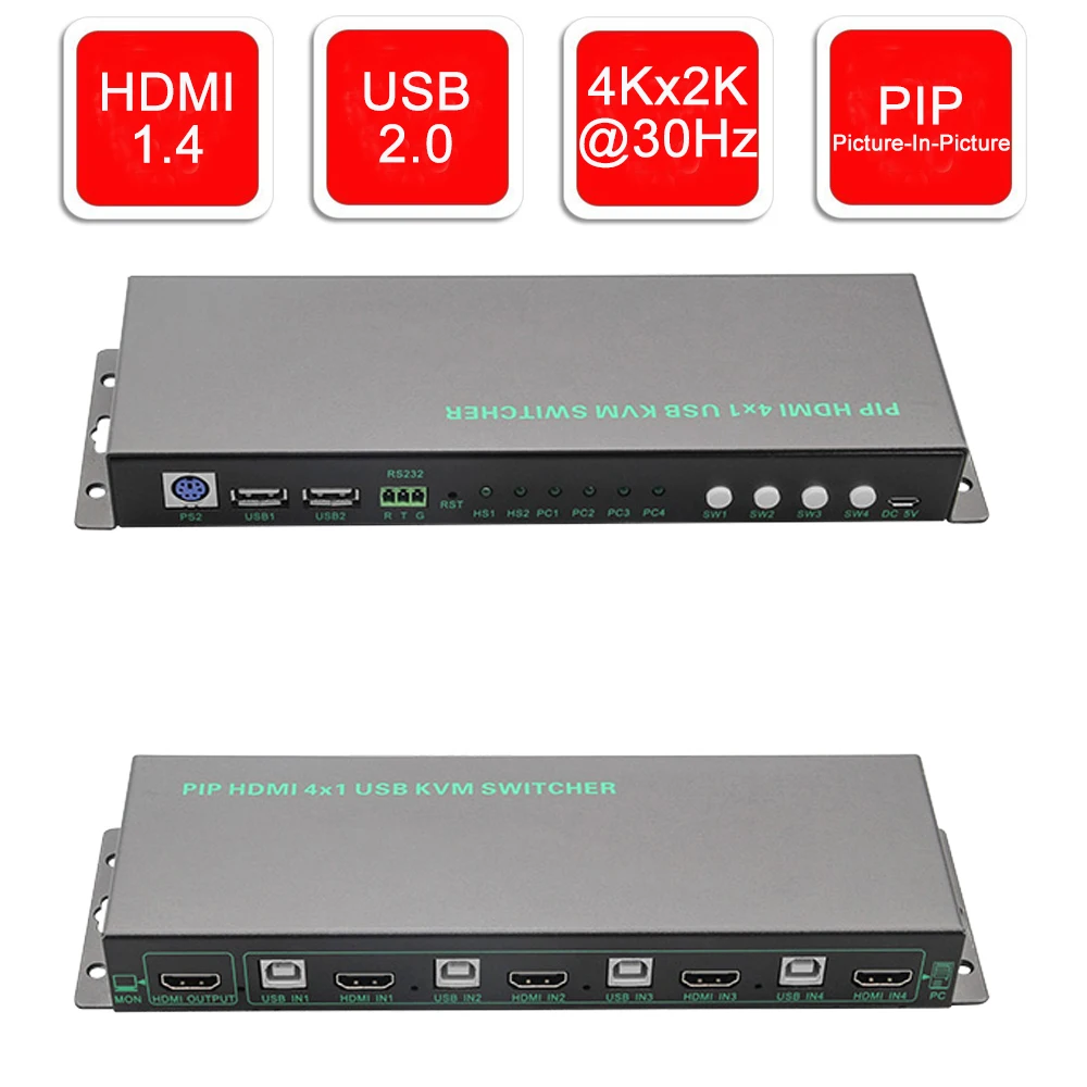 Квм переключатель Navceker с 4 портами HDMI 4K x 2K PIP KVM USB 2 0 3D квм Поддержка порта