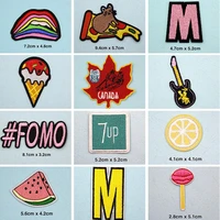 guitar lemon fomo patches cap shoe iron on embroidered appliques diy apparel accessories patch for clothing fabric badges bu10