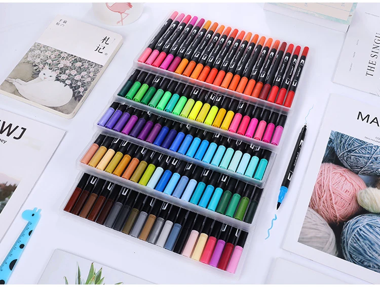 12/18/24/36/48/72/100 Colors Dual Brush Art Markers Pen Fine Tip and Brush Tip Pens for Journals Coloring Books Calligraphy