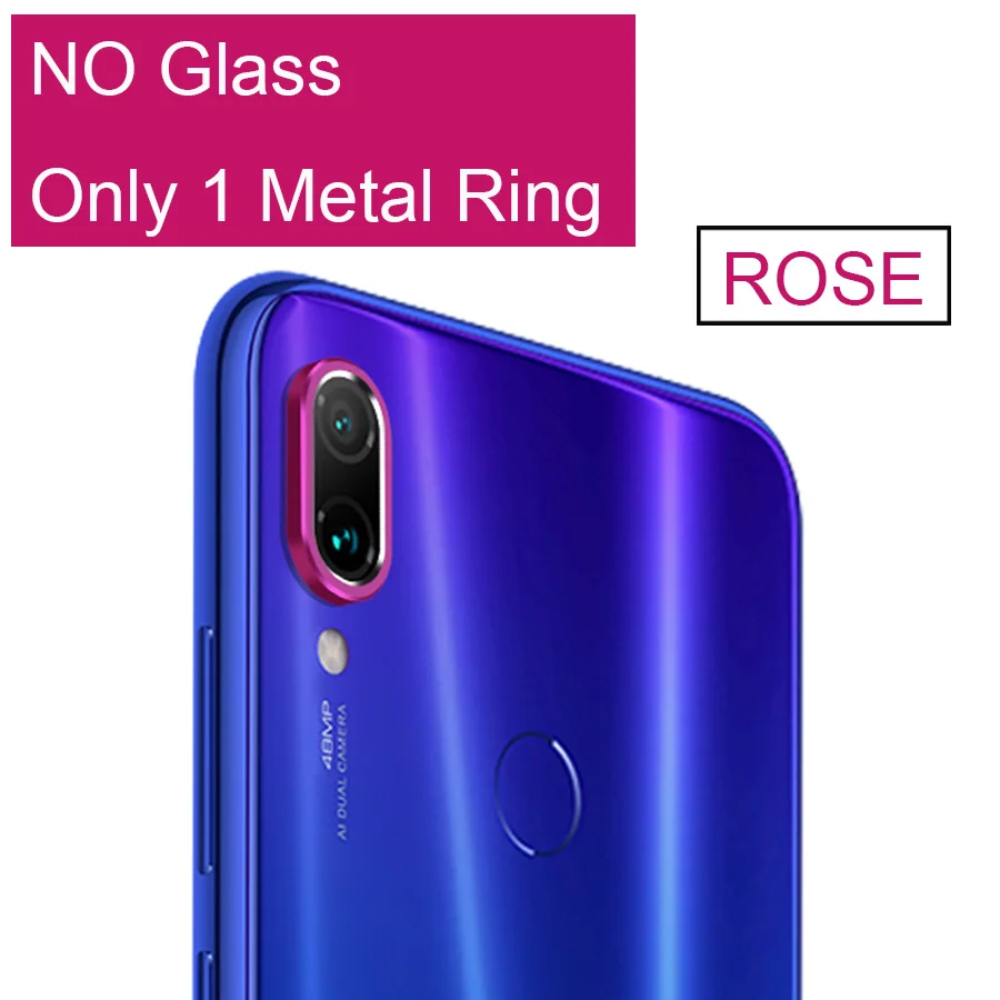 Redmi Note 8 закаленное стекло для Xiaomi Redmi Note 7 Pro металлический объектив камеры защитное кольцо защита экрана Global Note7 Pro - Цвет: rose ring only