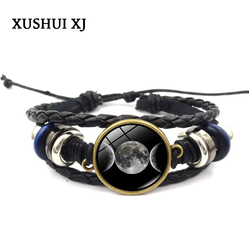 XUSHUI XJ стеклянный браслет с подвесками в виде богини тройной Луны Винтажные