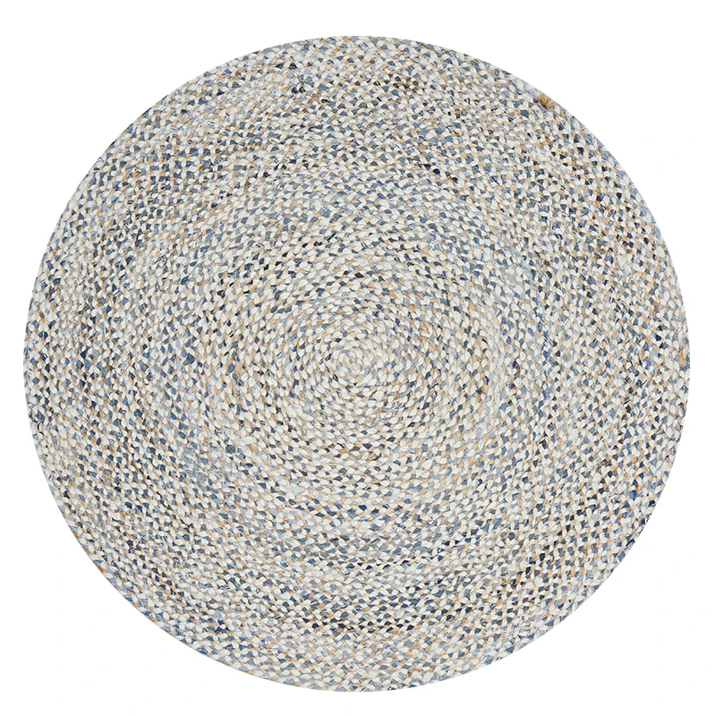 

2018 Hot Sale Handwork Jute Carpet Round Floor Mat Sitting Room Bedroom Tea Table Study Sisal Rug Door Mat