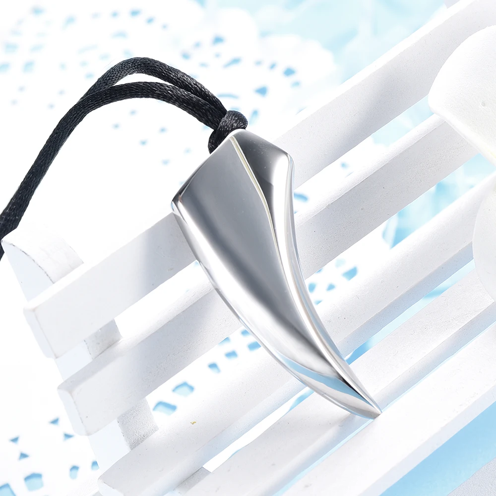 Ожерелье IJD9918 из блестящей черной веревки для мужчин урна кремации с гудком