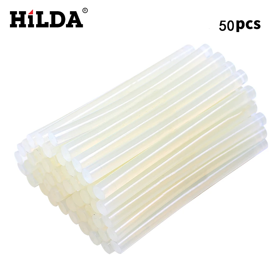 HILDA 50 шт./лот 7 мм x 100 термоплавкие клеевые палочки для электрического клеевого