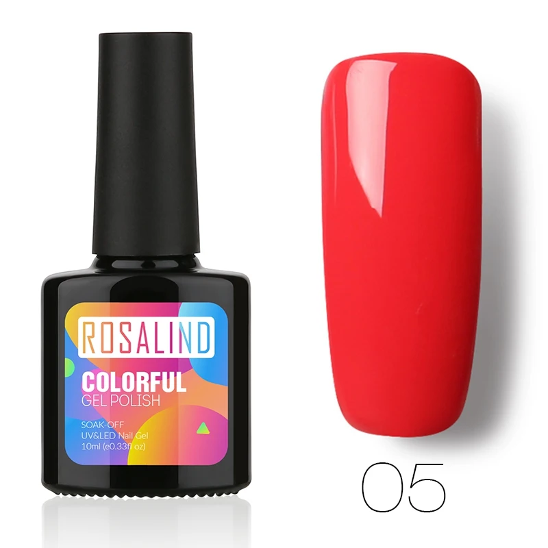 ROSALIND гель 1 S 10 мл цветной яркий гель для ногтей 01-30 DIY чистый цвет для росписи ногтей сушеные ультрафиолетовые светодиодные лампы лак для ногтей - Цвет: 05