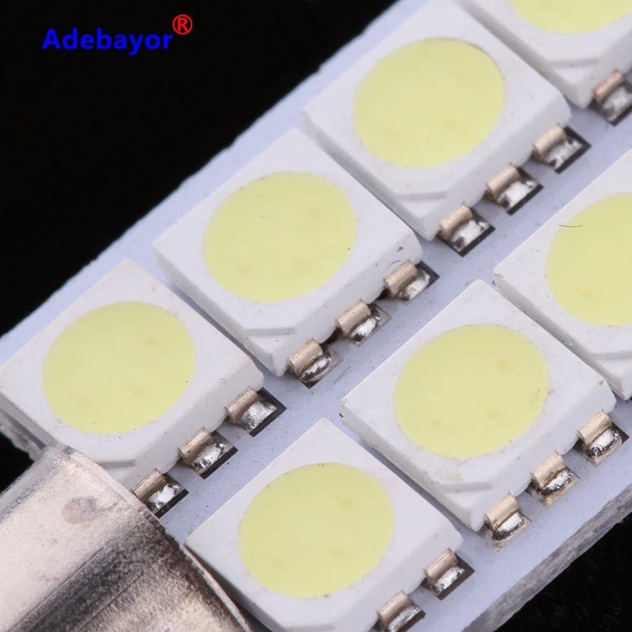 100 шт. Автомобильный интерьер 5050 8 светодиодный SMD Festoon Dome 39 мм светильник LED