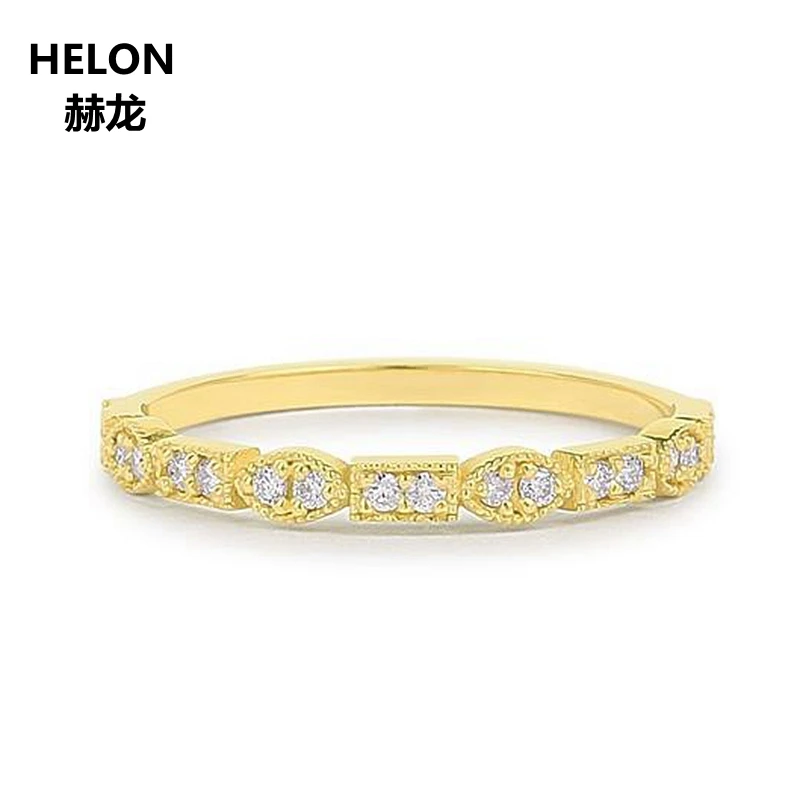 Женское Обручальное кольцо с натуральными бриллиантами желтое золото 14 к 0 08ct |