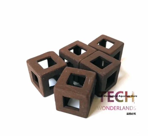 5pcs 2x2x2cm Украшение аквариума рыбный дом керамический орнамент запас для аквариума аквариум инкубатор - Цвет: 5pcs 2x2x2cm
