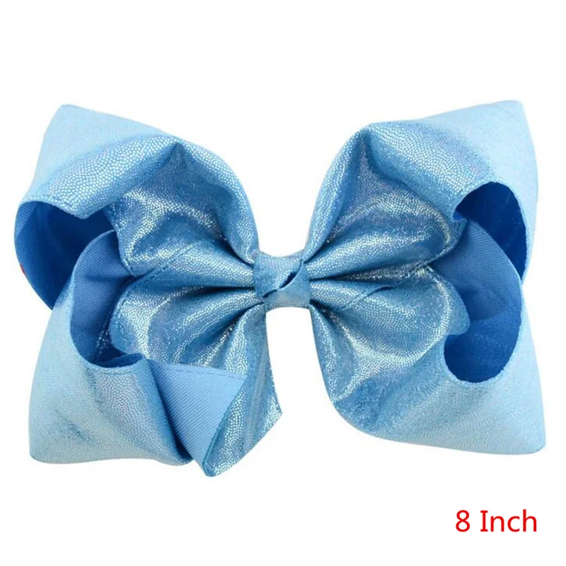 Blue 1 Новинка, 8 дюймов/4 дюйма, для больших девочек, эксклюзивный бант для волос, заколки для волос, милые аксессуары для волос, детские заколки с бантом, специальный головной убор - Цвет: Blue 1