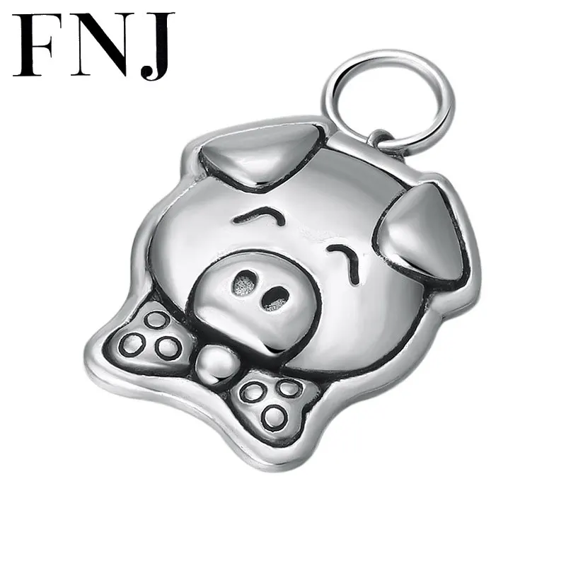 

Женский кулон в виде свиньи FNJ, из серебра 925 пробы