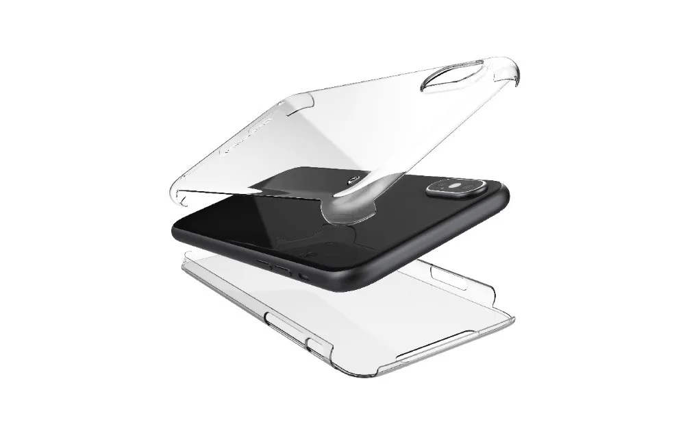 X-дориа обороны 360 чехол для Apple IPhone x 0.6 мм Ультра silime PC В виде ракушки+ полный охват защиты жесткий корпус