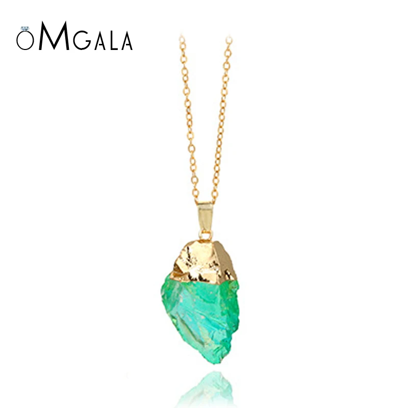Ожерелье OMGALA с подвесками женское длинная цепочка натуральным камнем