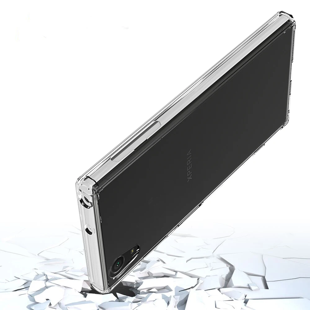 Гибридный жесткий прозрачный чехол для Sony Xperia XA1 Plus противоударный мягкий