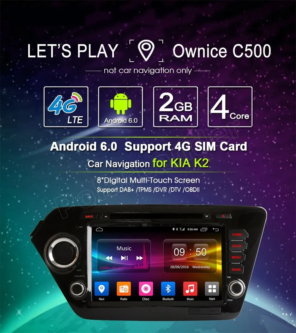 Автомобильный dvd-плеер Android 6 0 для Kia k2 RIO 2010-2015 автомобильный аудио стерео GPS