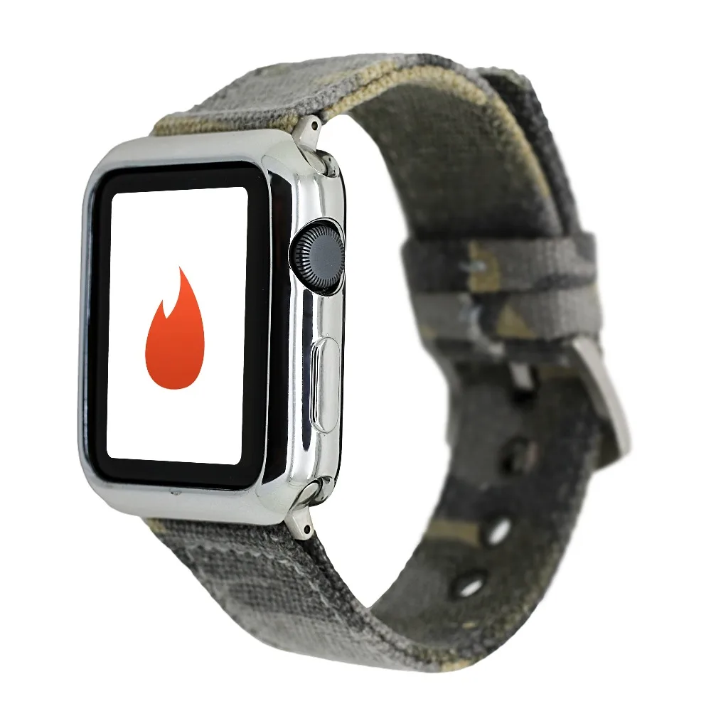 YUKIRIN камуфляж наручные ремень полотно холста для Apple Watch Series 4 3 2 1 нейлоновый ремешок для iwatch мужской 44 мм 42 мм 40 мм 38 мм