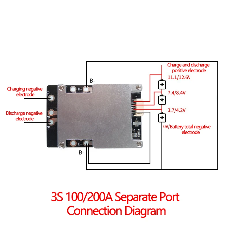 BMS 3S 4S 80A 100A 120A 150A 160A 200A 3,7 в 18650 литиевая батарея защита питания полимерная литий-ионная зарядка BMS с балансом