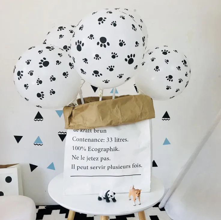 2018 New 100pcs 3.2g Dog claws Latex Balloons Birthday Farm Theme Animal pattern Helium Party Decor | Дом и сад