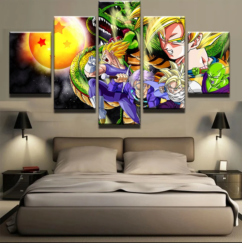 5 шт./компл. мультфильм ГОКу Dragon Ball персонажи плакат Современный домашний