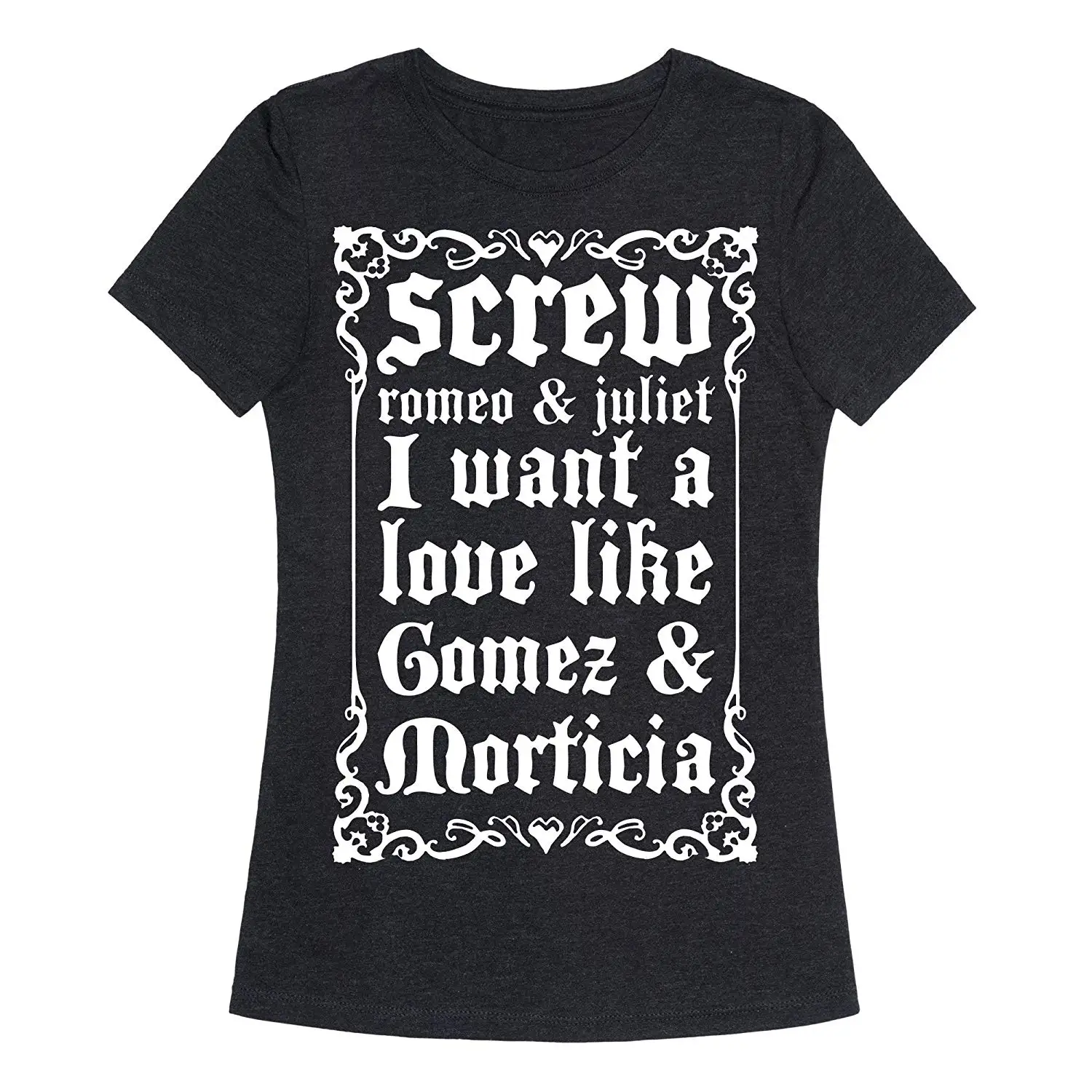 Футболка с надписью I WANT A LOVE LIKE Gomez & Morticia Повседневная хлопковая футболка