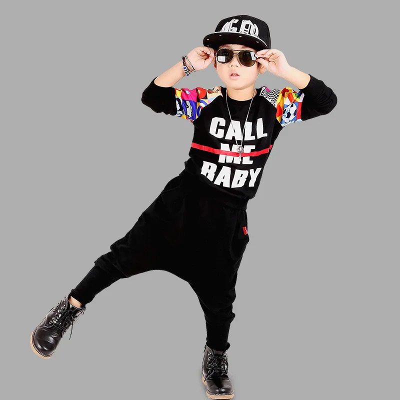 Детская Одежда 2017 Весной Новые Дети Мальчики Хип-Хоп повседневная Костюм