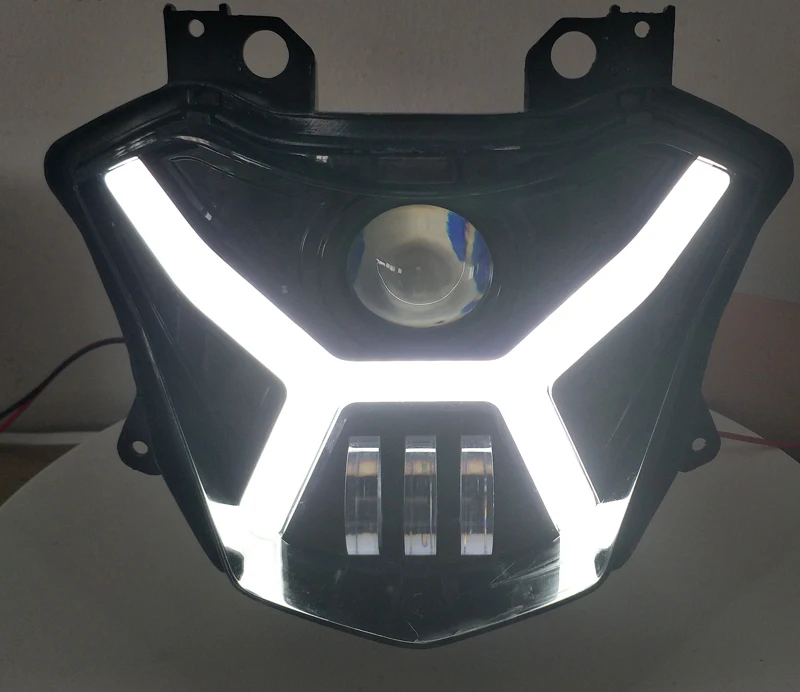 Фара в сборе с белым ангельским глазом DRL для K-awasaki X300