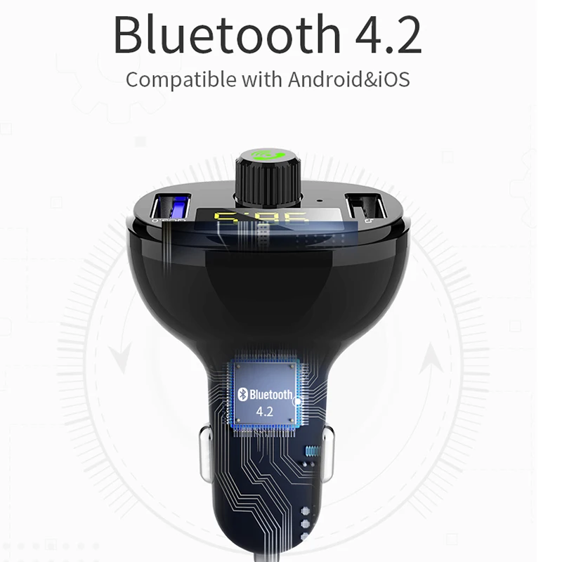 pluseye Bluetooth Handsfree Kit Car FM Transmitter Modulator Dual USB Charging Voltage Detection U Disk Music MP3 Player |