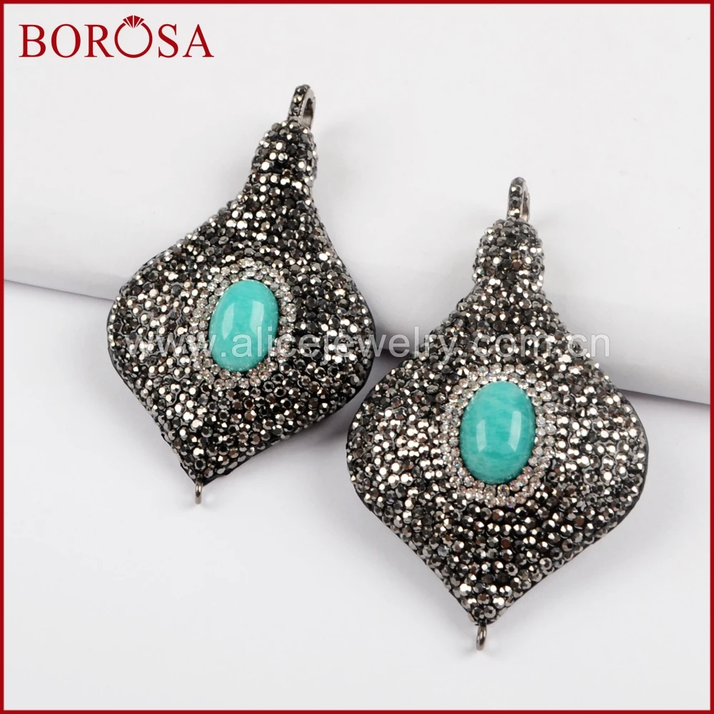 BOROSA 5 шт. ручная закрепка паве CZ горный хрусталь Druzy Agates змеиная задняя подвеска