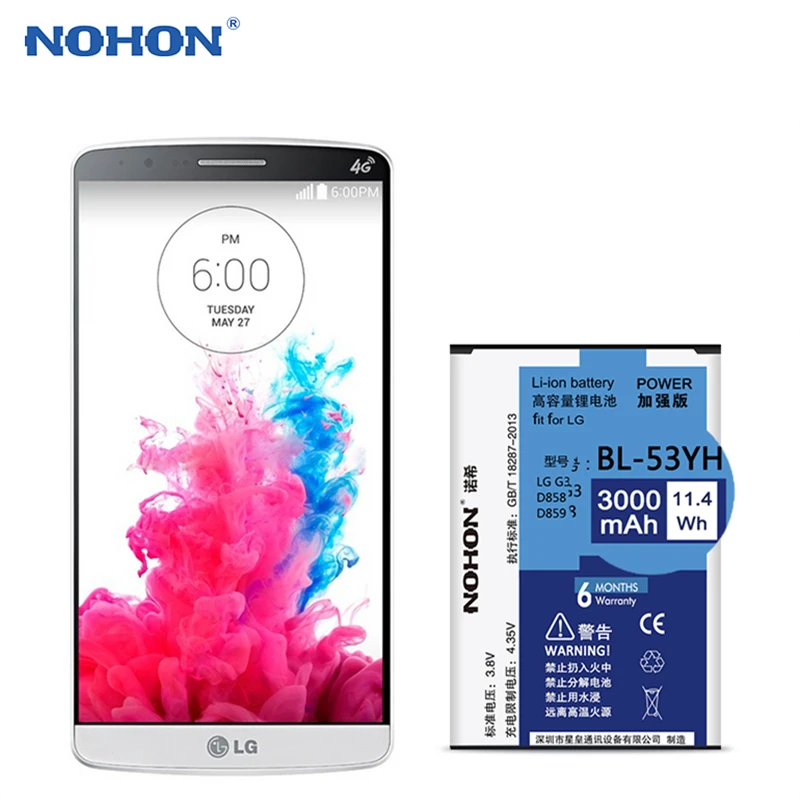 Аккумулятор для LG G3 D830 D850 D851 D855 D857 D858 D859 F400 F460 F470 VS985 3000 мАч | Мобильные телефоны и