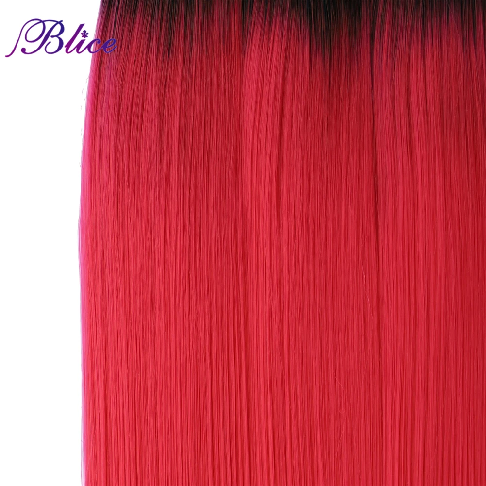 Blice Synthetic Omber Hair T1B/Red Long Straight Hair Weaving 3 Bundles Deal Hair Weft Colorful Hair Pieces For Girls