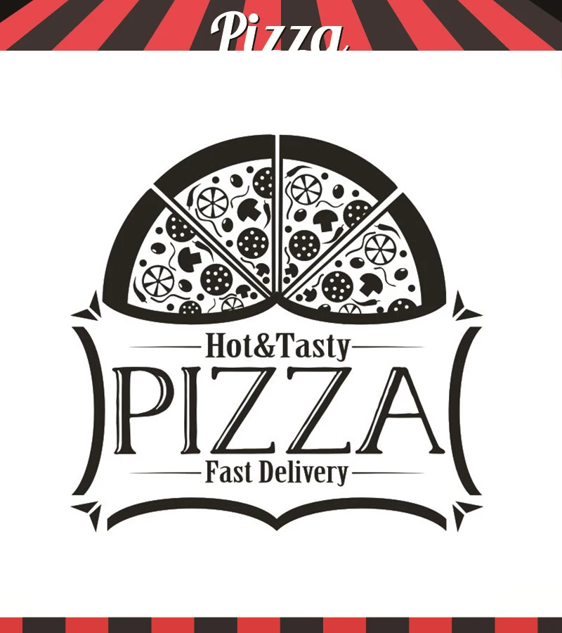 Вкусная пицца виниловая настенная наклейка с логотипом магазина пиццы Наклейка