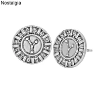 nostalgia zodiac constellation earrings horoscope earring studs punk jewelry