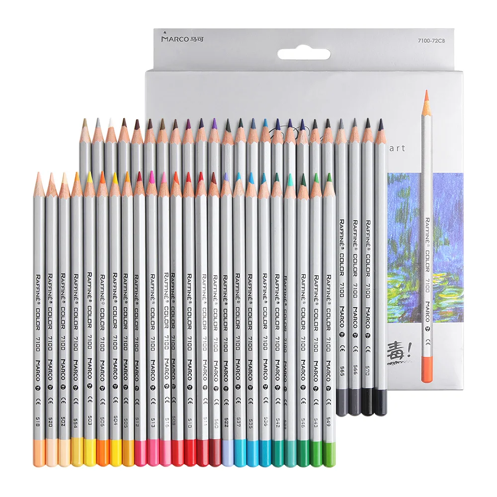 

Marco 7100 48/72 Colors Art Drawing Pencil Set Non-toxic Wooden Painting Artist Sketching Craft Graphite