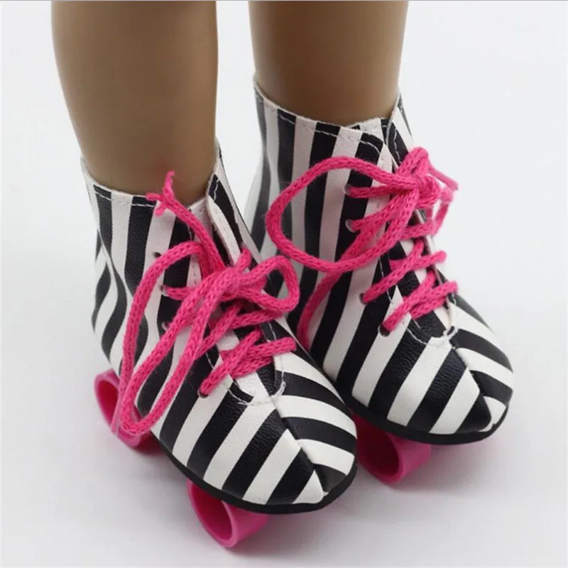 Zebra Color Куклы роликовые коньки для 18 дюймов американские куклы сапоги для 43 см Детские куклы Reborn модные подарки для девочек куклы аксессуары - Цвет: Zebra Color