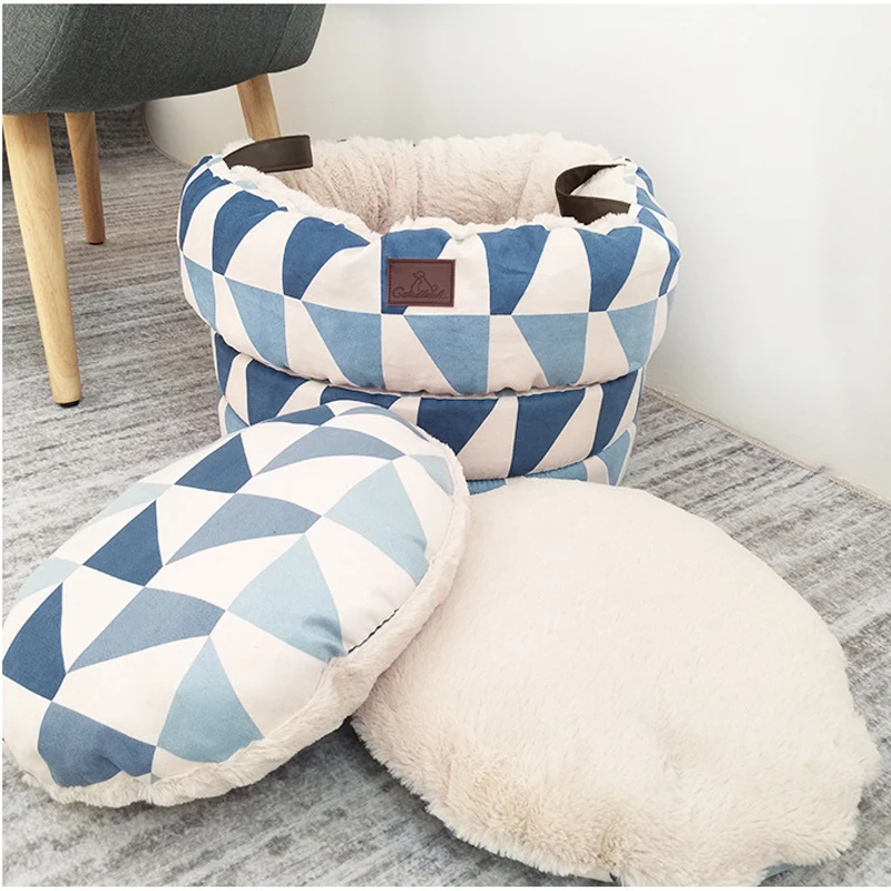 Кошачья Кровать Дом Съемная крышка для мытья рук зимний теплый дышащий коврик