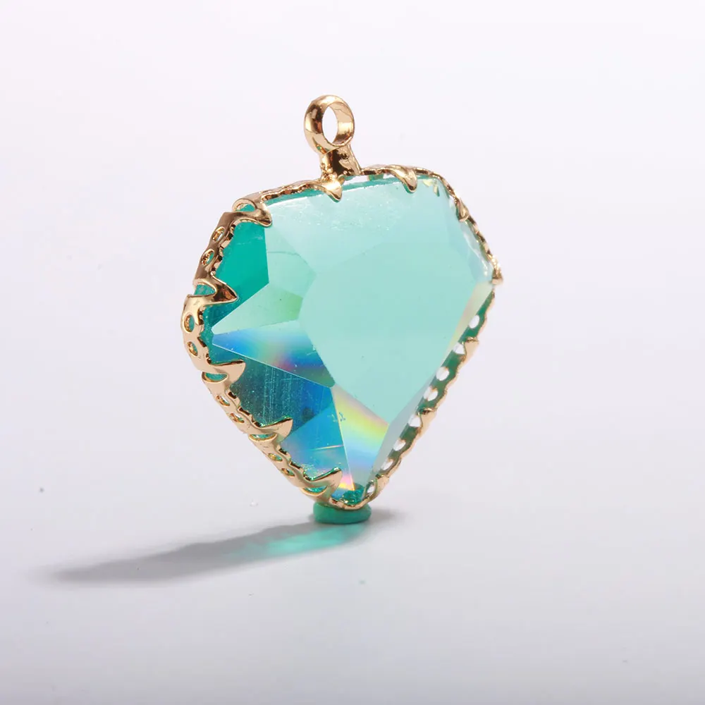 5 шт./лот геометрические подвески в форме сердца и кристаллов для изготовления