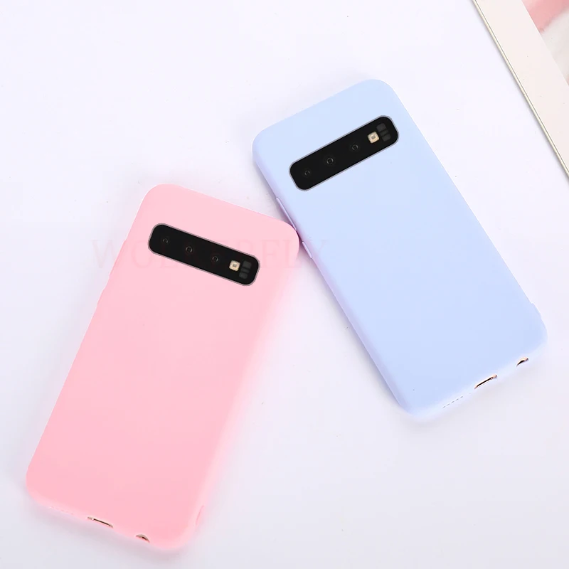 Силиконовые Карамельный цвет чехол для samsung Galaxy A10 A20 A30 A40 A50 A70 A60 чехол для samsung S10 плюс S10e 5g Мягкая обложка чехол