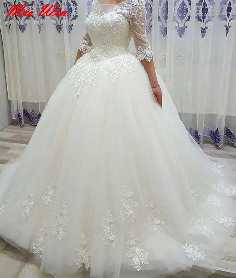 Vestido де Noiva Принцеса Кружева Аппликации Бальное платье Принцессы Свадебное
