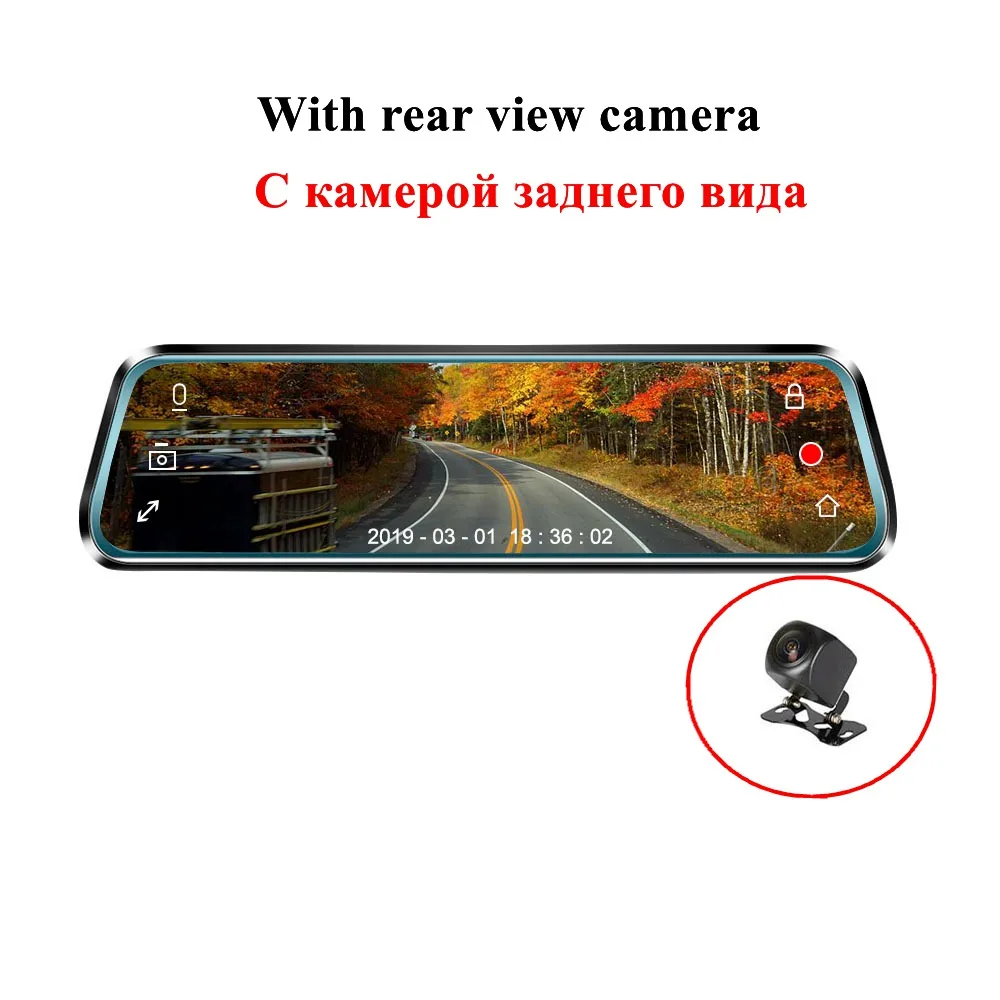 Dual lens 1080P HGDO 10 дюймов тире Камера камера видеорегистратор в зеркале заднего вида Full hd 1080P сенсорный экран авто Регистраторы циклическая запись ночного видения Камера dvr' ы - Название цвета: Dual lens 1080P