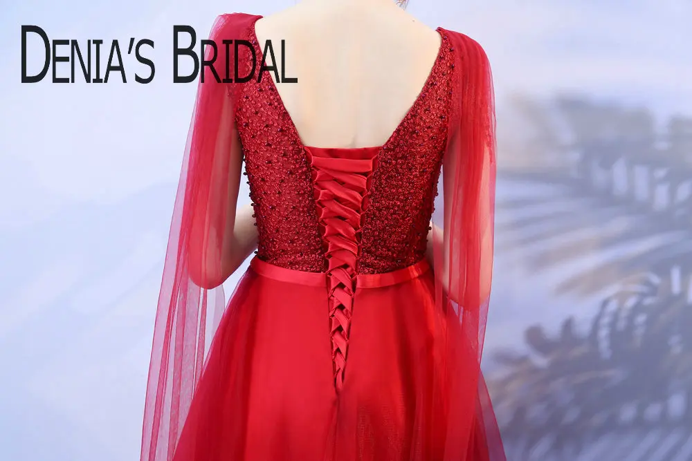 Вечернее платье-трапеция с V-образным вырезом без рукавов