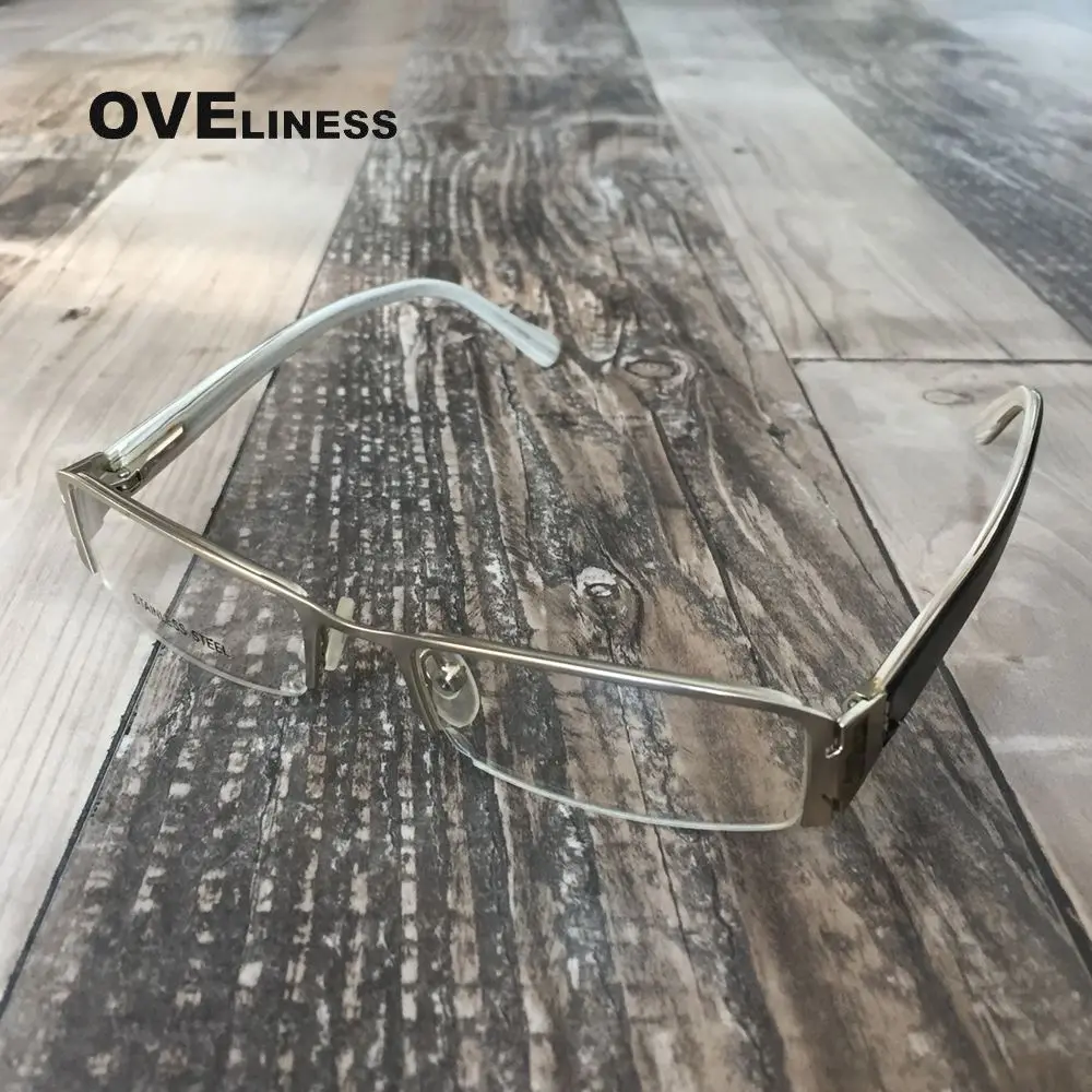 silver black Оптические очки, оправа для очков, очки по рецепту, оправа для женщин, полуоправа, очки для близорукости, квадратные очки, оправа для глаз, серебро - Цвет оправы: silver black