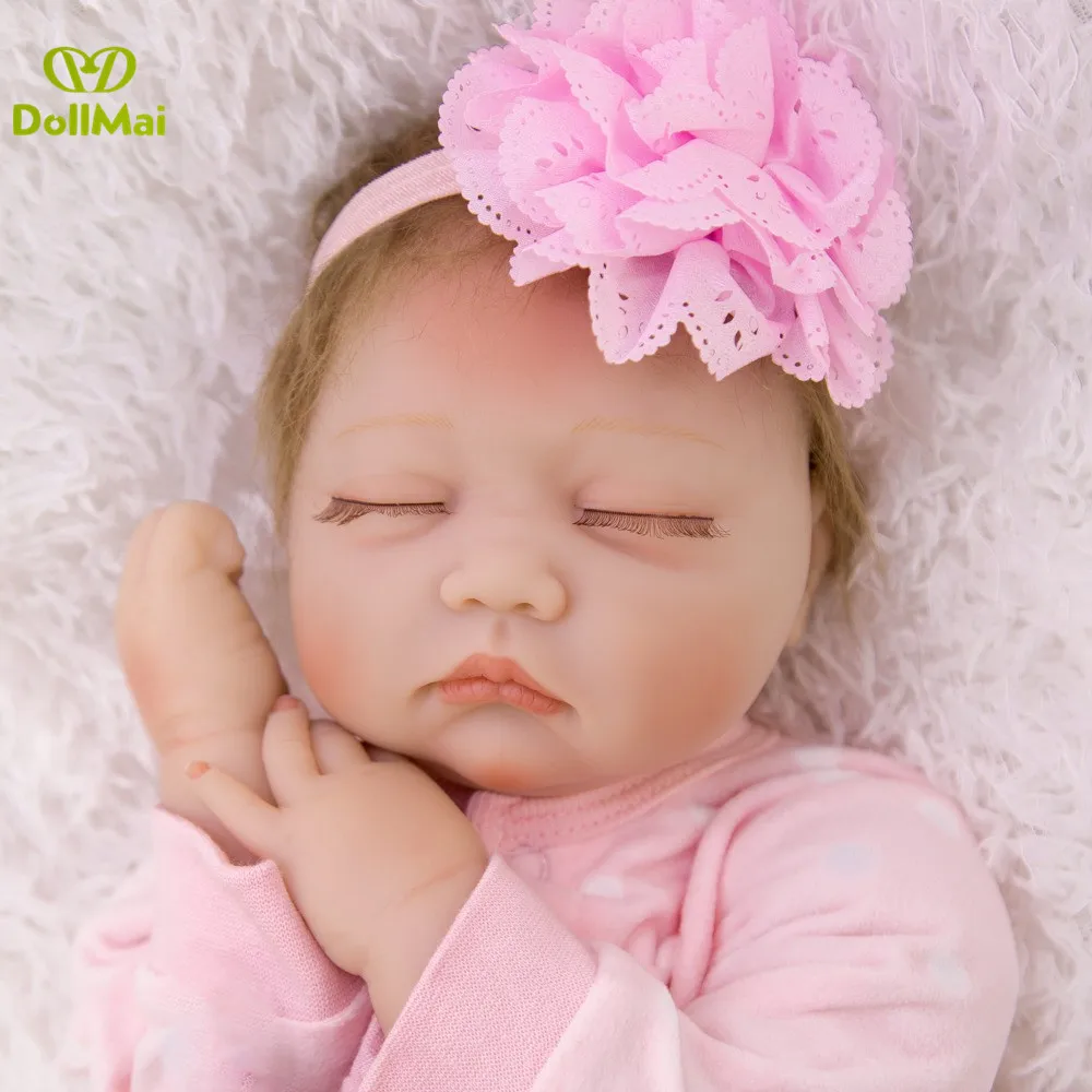 22 &quot55 см Bebe силиконовые reborn хлопок Тело Поддельные Новорожденные девочка куклы