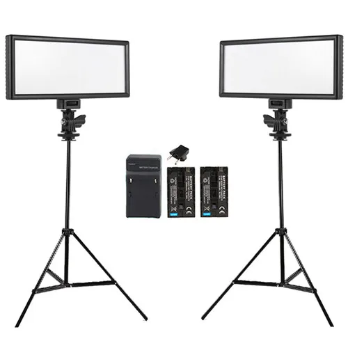 Черный Viltrox 2x L132T 3300-5600K мини светодиодный светильник для видео панели+ адаптер переменного тока+ 2 м стенд светильник ing комплект для DSLR камеры DV видеокамеры - Цвет: Черный